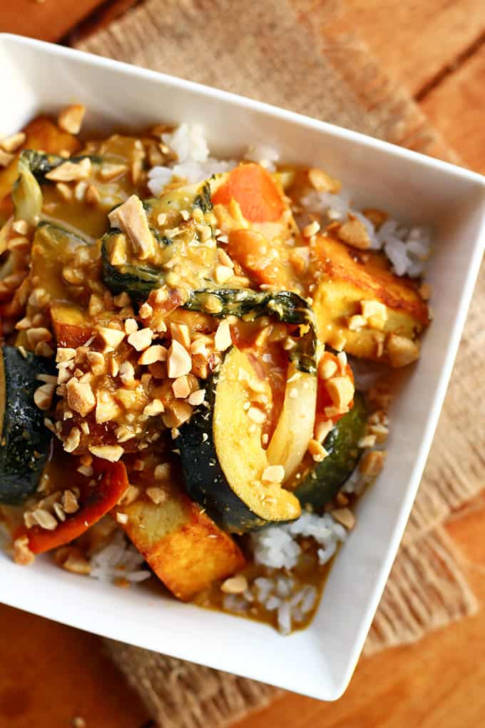 Kare Kare Toasted Peanut Tofu & Vegetables - ilovevegan.com