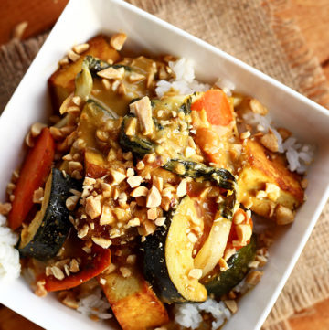 Kare Kare Toasted Peanut Tofu & Vegetables - ilovevegan.com