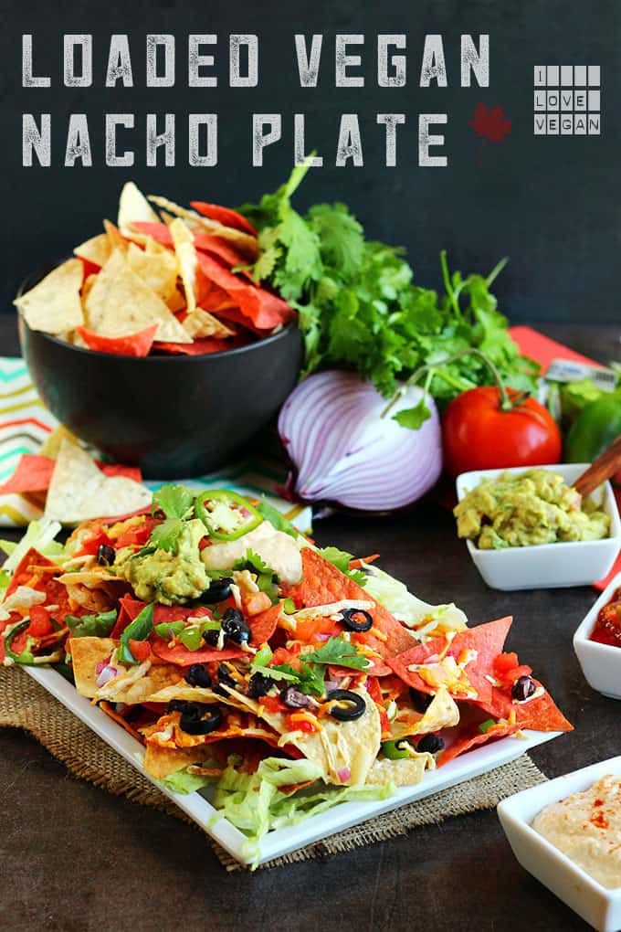 Loaded Vegan Nacho Plate - ilovevegan.com