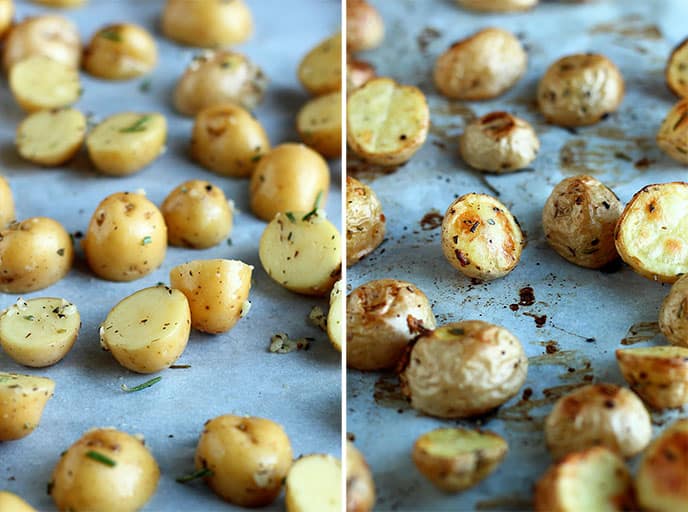 Simple Herb Roasted Potatoes - A classic and incredibly simple side dish that's always delicious! - ilovevegan.com #vegan #sidedish #christmas #thanksgiving #potatoes