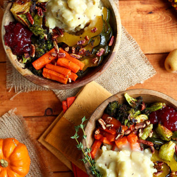 Roasted Vegan Thanksgiving Bowl - ilovevegan.com