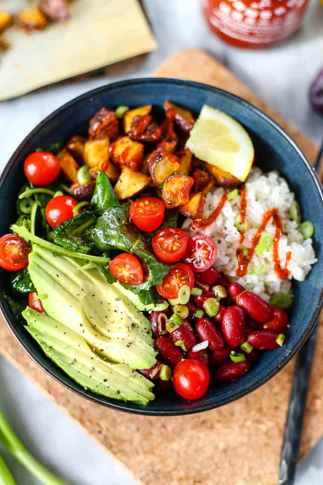 Spicy Sriracha Nourish Bowl - ilovevegan.com