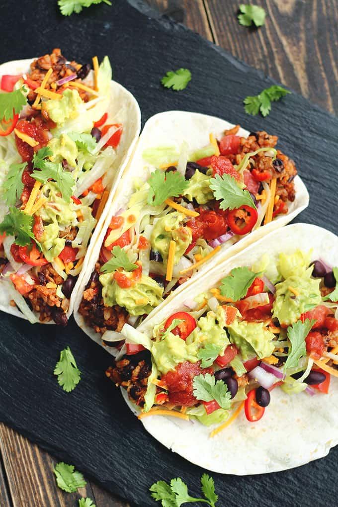 Vegan 7 Layer Tacos - ilovevegan.com