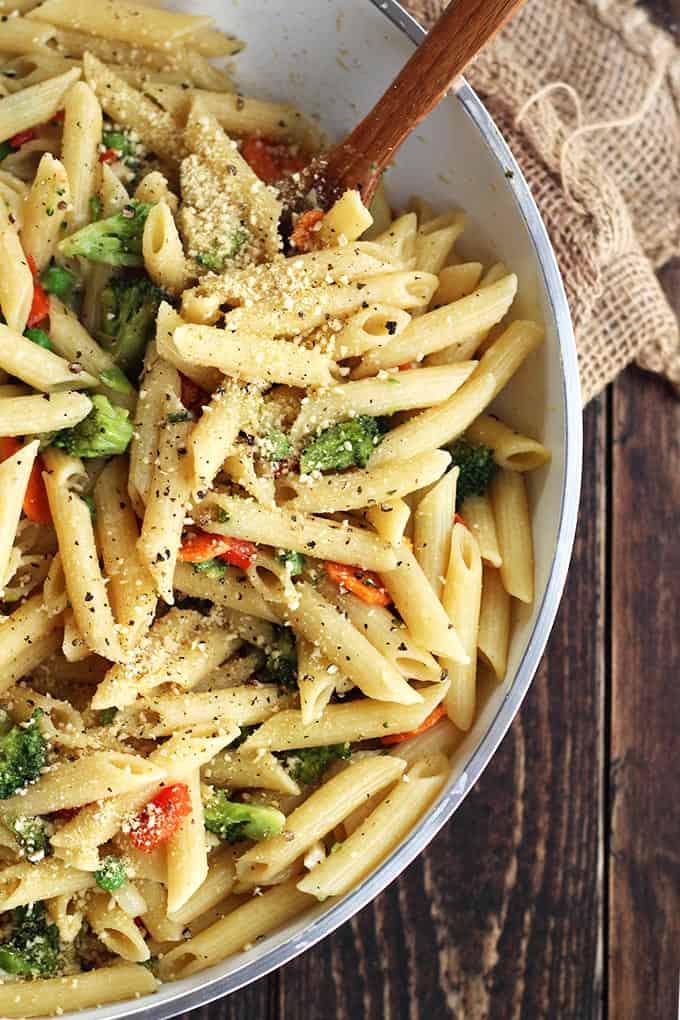 Vegan Coconut Penne Primavera - ilovevegan.com